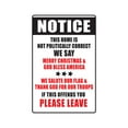 thumbnail image 1 of NOTICE PLEASE LEAVE Decal not politically correct god bless america | Indoor/Outdoor | 7" Tall, 1 of 4