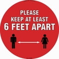 thumbnail image 1 of SignMission 6 ft. Non-Slip Floor Graphic Coronavirus Vinyl Decal - Please Keep At Least - Pack of 3, 1 of 3