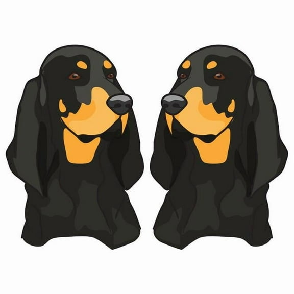 SignMission 6 in. Black & Tan Coonhound Decal - Dog Lover Super Cute Sticker - Pack of 2