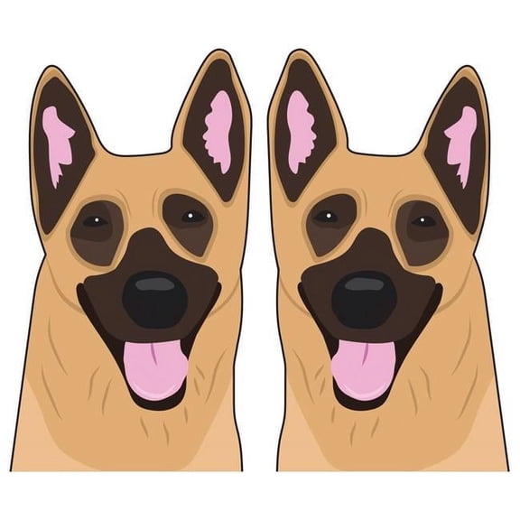 SignMission 6 in. Super Cute Dog Decal - German Shepherd - Pack of 2