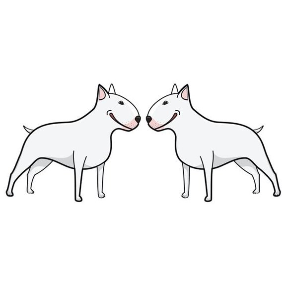 SignMission 6 in. Super Cute Dog Decal - Miniature Bull Terrier - Pack of 2