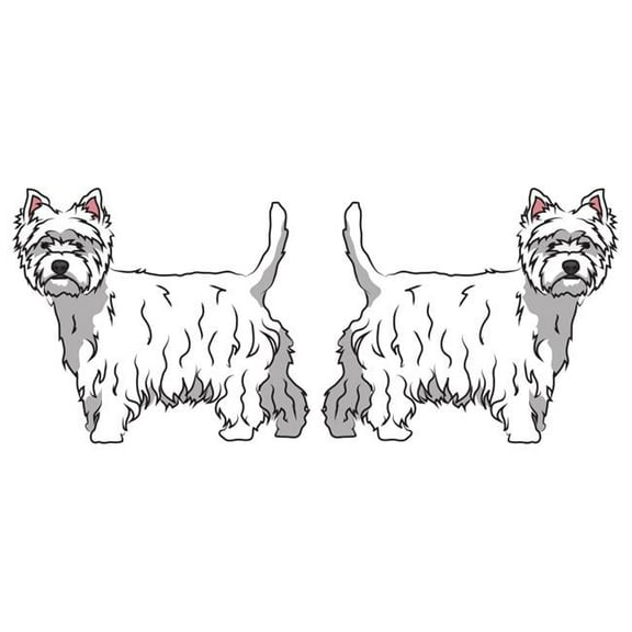 SignMission 6 in. Super Cute Dog Decal - West Highland White Terrier - Pack of 2