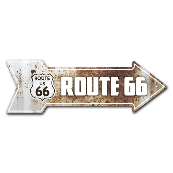 SignMission P-ARROW-999629 6 x 18 in. Arrow Sign - Route 66 Rusty