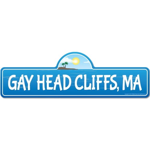 SignMission P-618 Gay Head Cliffs Ma 6 x 18 in. Beach Street Sign - Gay Head Cliffs, MA Massachusetts