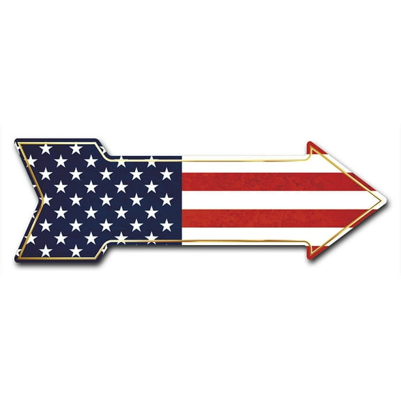 SignMission 6 x 18 in. Indoor & Outdoor Decor Direction Sticker Vinyl Wall Decals - American Flag - 24 in.