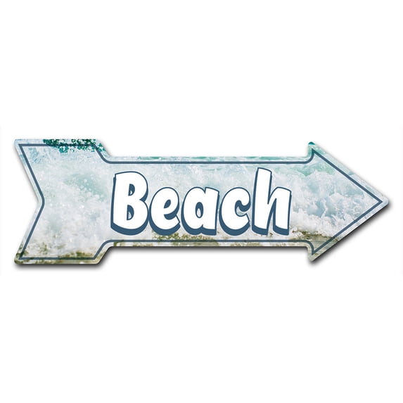 SignMission 6 x 18 in. Indoor & Outdoor Decor Direction Sticker Vinyl Wall Decals - Beach 2 - 24 in.