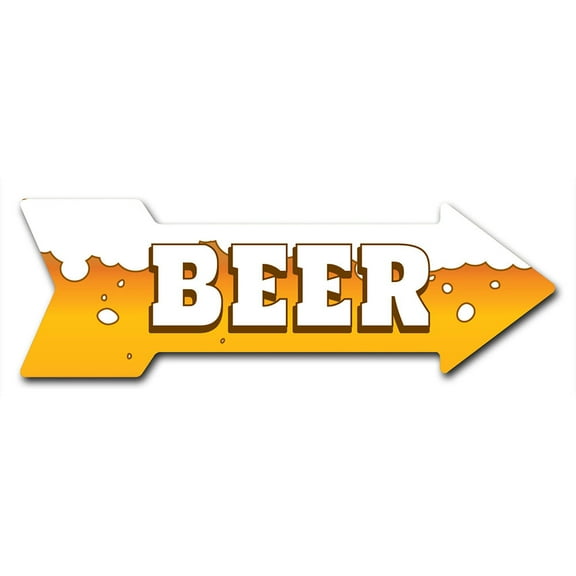 SignMission 6 x 18 in. Indoor & Outdoor Decor Direction Sticker Vinyl Wall Decals - Beer - 24 in.