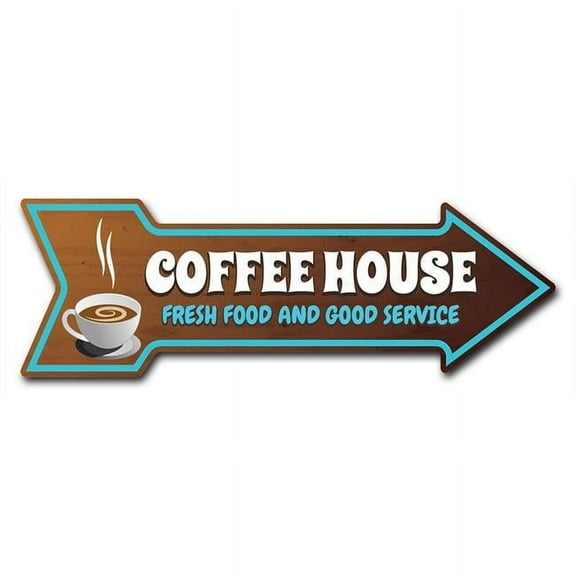 SignMission 6 x 18 in. Indoor & Outdoor Decor Direction Sticker Vinyl Wall Decals - Coffee House - 24 in.