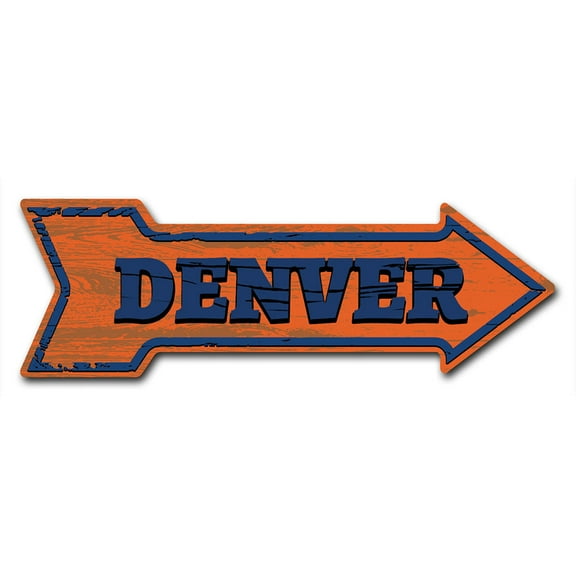 SignMission 6 x 18 in. Indoor & Outdoor Decor Direction Sticker Vinyl Wall Decals - Denver - 24 in.