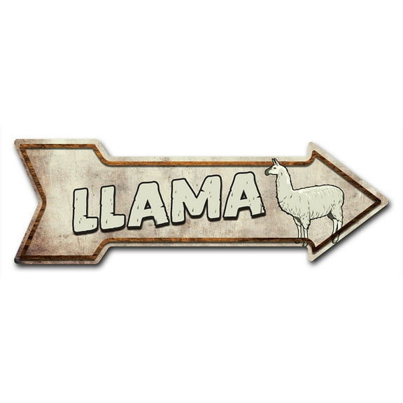 SignMission 6 x 18 in. Indoor & Outdoor Decor Direction Sticker Vinyl Wall Decals - Llamas - 24 in.