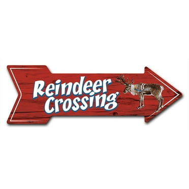 SignMission 6 x 18 in. Indoor & Outdoor Decor Direction Sticker Vinyl Wall Decals - Reindeer Crossing - 24 in.