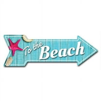 SignMission 6 x 18 in. Indoor & Outdoor Decor Direction Sticker Vinyl Wall Decals - To the Beach - 24 in.