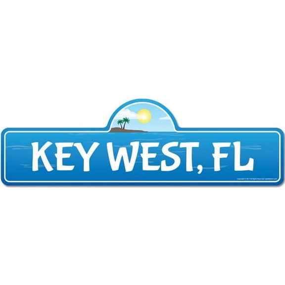 SignMission  6 x 18 in. Key West, FL Florida Beach Street Sign