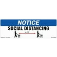 thumbnail image 1 of SignMission 6 x 18 in. Non-Slip Floor Graphic Coronavirus Vinyl Decal - Social Distance 6 ft. Rectangle - Pack of 3, 1 of 3