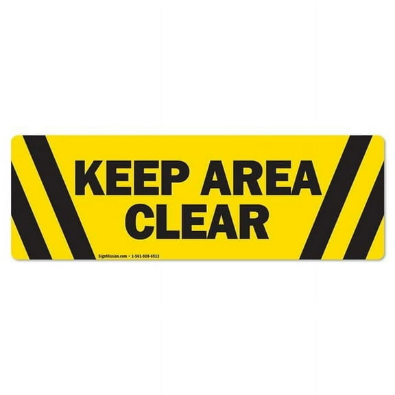 Keep Area Clear Non-Slip Floor Marker | 6" X 18" Vinyl Decal | Protect Your Business, Work Place & Customers |  Made in The USA