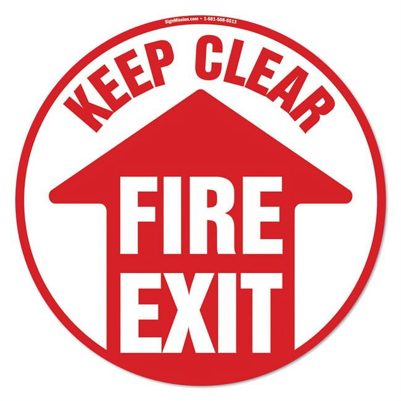 SignMission 6 X 18 In Non Slip Vinyl Floor Decal Fire Exit Pack Of 6-x-18-reflective-911-address-sign-2-or-3-digits-hall-signs