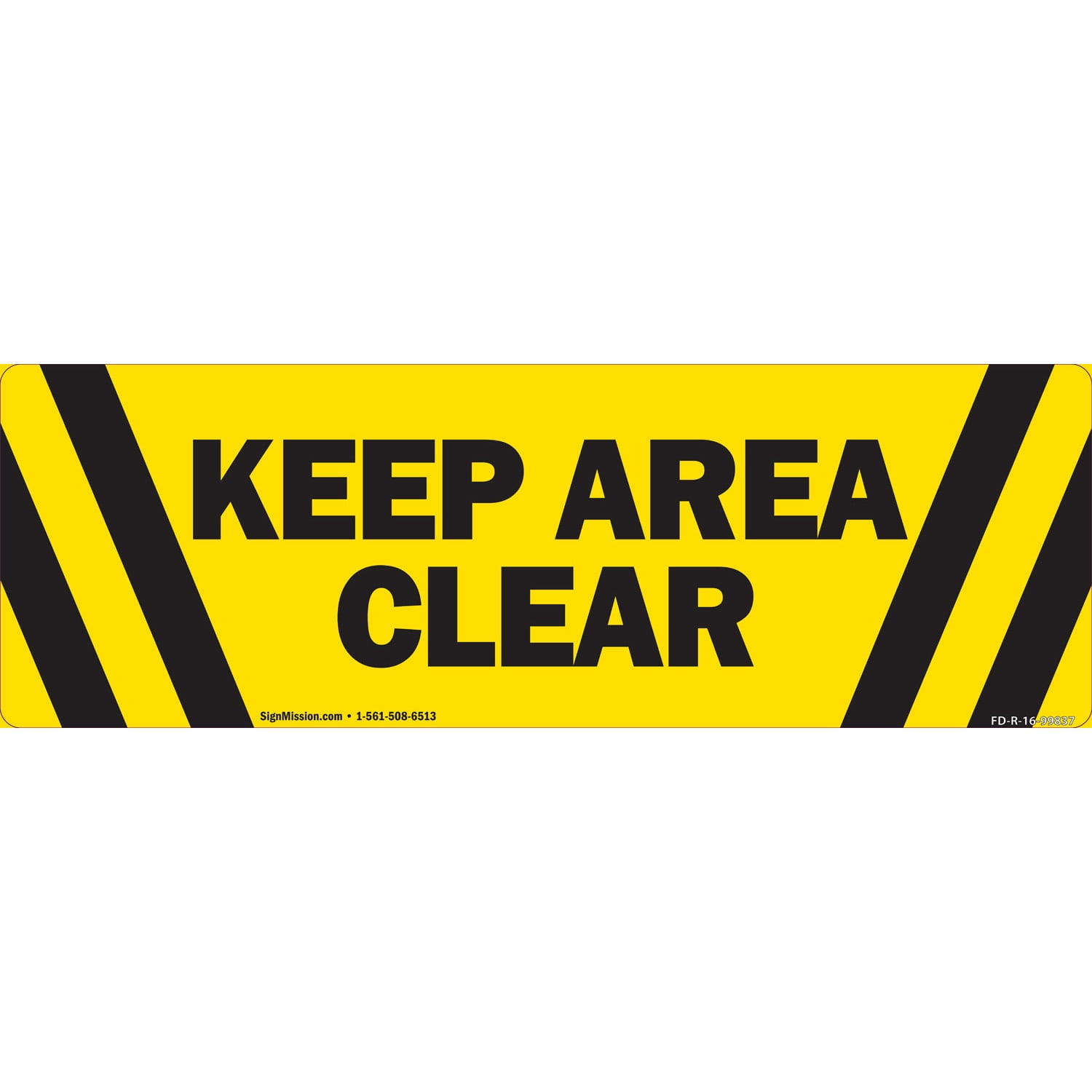 SignMission 6 x 18 in. Non-Slip Vinyl Floor Decal - Keep Area Clear ...