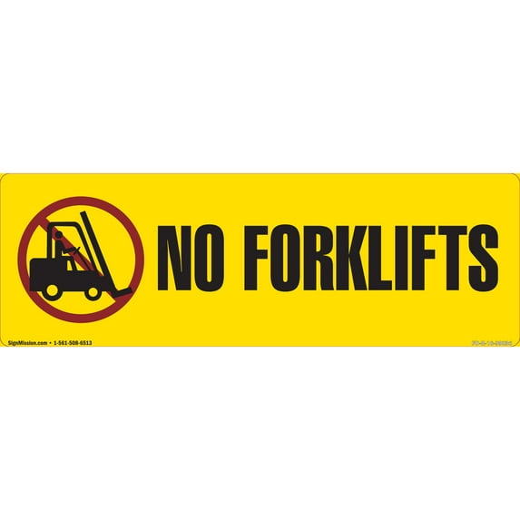 No Forklifts Non-Slip Floor Marker | 6 Pack of 6" X 18" Vinyl Decal | Protect Your Business, Work Place & Customers | Made in The USA