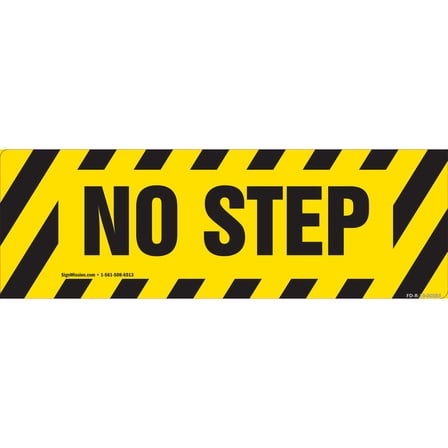No Step Non-Slip Floor Marker | 3 Pack of 6" X 18" Vinyl Decal | Protect Your Business, Work Place & Customers |  Made in The USA