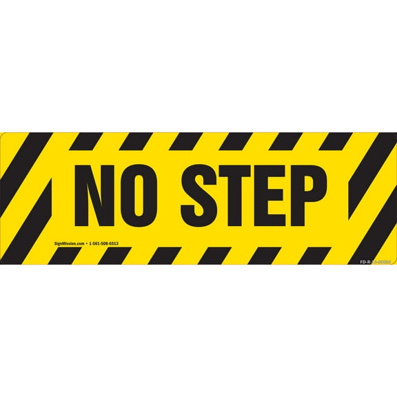 No Step Non-Slip Floor Marker | 3 Pack of 6" X 18" Vinyl Decal | Protect Your Business, Work Place & Customers |  Made in The USA