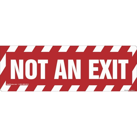 Not An Exit Non-Slip Floor Marker | 3 Pack of 6" X 18" Vinyl Decal | Protect Your Business, Work Place & Customers | Made in The USA