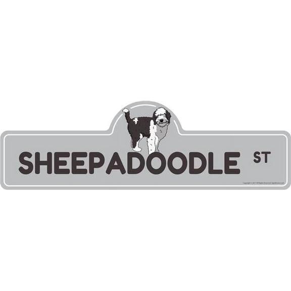 SignMission 6 x 18 in. Sheepadoodle Street Sign