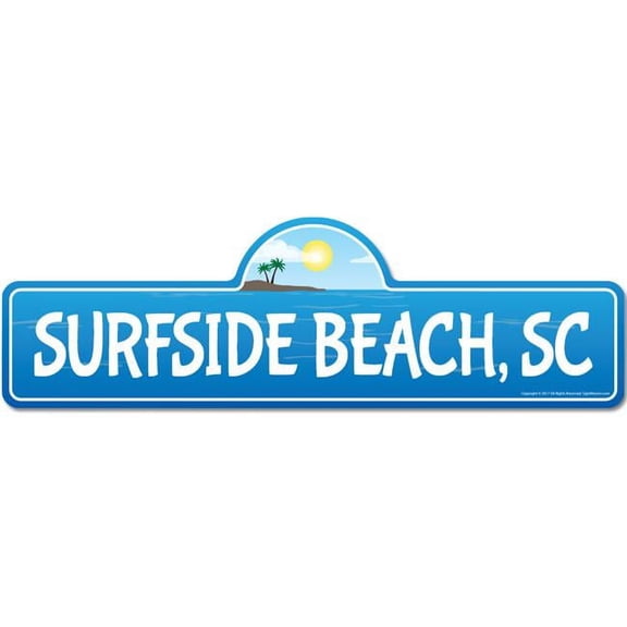 SignMission 6 x 18 in. Surfside, SC South Carolina Beach Street Sign