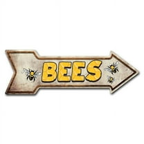 SignMission P-ARROW-999945 6 x 18 in. Wide Bees Arrow Sign