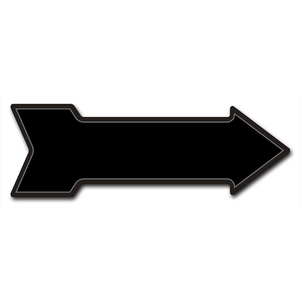 Black 6" x 18" Outdoor Plastic Arrow Sign