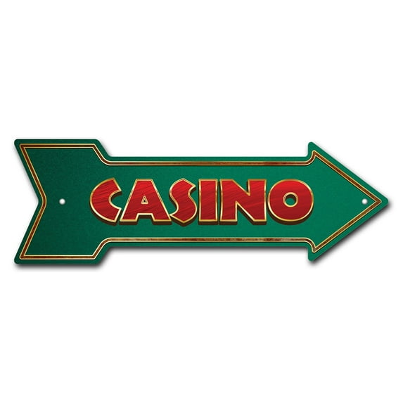 SignMission P-ARROW-999922 6 x 18 in. Wide Casino Arrow Sign