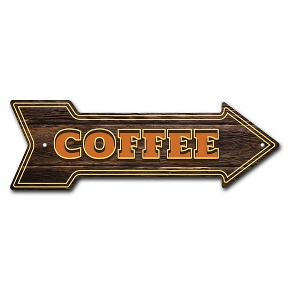 SignMission P-ARROW-999907 6 x 18 in. Wide Coffee2 2 Arrow Sign