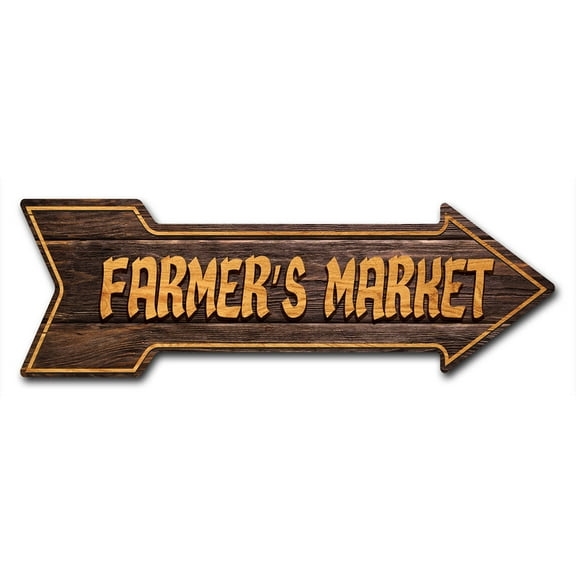 SignMission P-ARROW-999875 6 x 18 in. Wide Farmers Market Arrow Sign