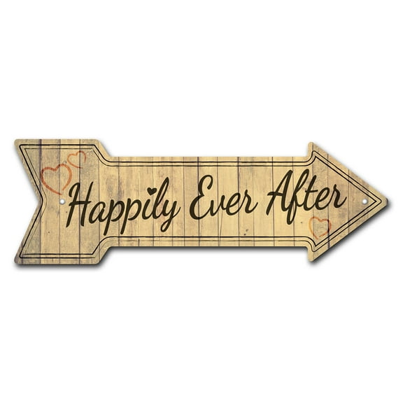 SignMission P-ARROW-999834 6 x 18 in. Wide Happily Ever After Arrow Sign
