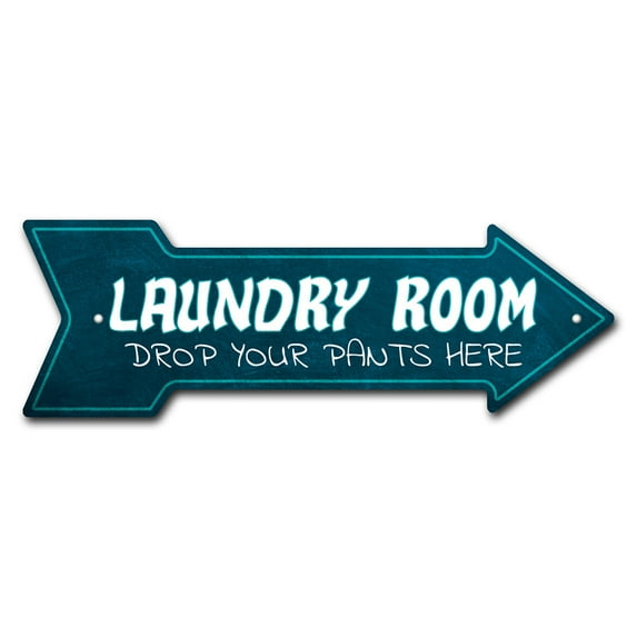 SignMission P-ARROW-999780 6 x 18 in. Wide Laundry Room Arrow Sign