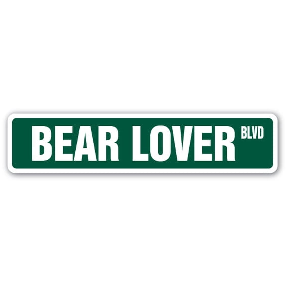 SignMission A-24-SS-Bear Lover 6 x 24 in. Bear Lover Aluminum Street Sign - Furry Fluffy Hunter Skin Animal