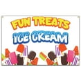 thumbnail image 1 of SignMission B-60 Fun Treats Ice Cream19 60 in. Concession Stand Food Truck Single Sided Banner - Fun Treats Ice Cream, 1 of 4