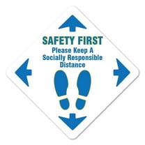Coronavirus Safety First Social Distancing Non-Slip Floor Graphic | 7" Vinyl Decal | Protect Your Business, Work Place & Customers |  Made in The USA