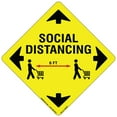 thumbnail image 1 of SignMission 7 in. Non-Slip Floor Graphic Coronavirus Vinyl Decal - 6 ft. Social Distance - Pack of 6, 1 of 3