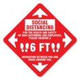 thumbnail image 1 of SignMission 7 in. Non-Slip Floor Graphic Coronavirus Vinyl Decal - Social Distancing for Health & Safety - Pack of 3, 1 of 1