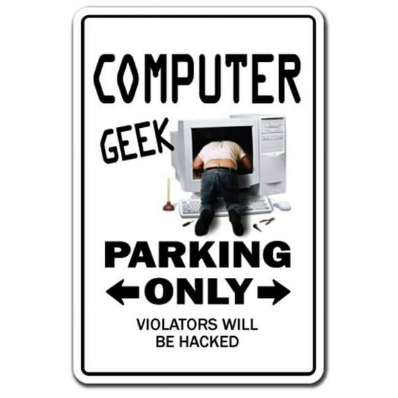 SignMission Z-A-Computer 7 x 10 Novelty Aluminum Sign - Computer Geek