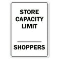thumbnail image 1 of COVID-19 Notice Sign - Store Capacity Limit Shoppers | Aluminum Sign | Protect Your Business, Municipality, Home & Colleagues | Made in the USA, 1 of 7