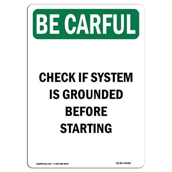 SignMission OS-BC-A-710-V-10088 7 x 10 in. OSHA Be Careful Sign - Carelessness Can Hurt You & Others