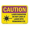 thumbnail image 1 of OSHA CAUTION RADIATION Sign - Laser Radiation Do Not Look With Symbol | Aluminum Sign | Protect Your Business, Work Site, Warehouse | Made in the USA, 1 of 6
