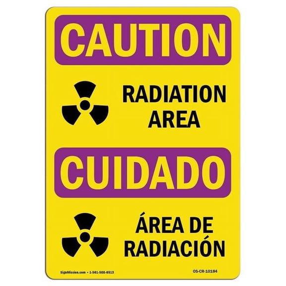 OSHA CAUTION RADIATION Sign - Radiation Area With Symbol | Aluminum Sign | Protect Your Business, Work Site, Warehouse & Shop Area | Made in the USA