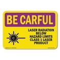 thumbnail image 1 of OSHA CAUTION RADIATION Sign - Laser Radiation Below Hazard With Symbol | Aluminum Sign | Protect Your Business, Work Site, Warehouse | Made in the USA, 1 of 6