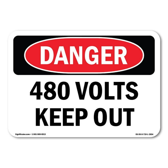 OSHA Danger Sign - 480 Volts Keep Out |  Aluminum Sign | Protect Your Business, Construction Site, Warehouse & Shop Area |  Made in The USA