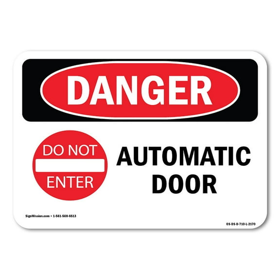 OSHA Danger Sign - Automatic Door | Aluminum Sign | Protect Your Business, Construction Site, Warehouse & Shop Area | Made in The USA