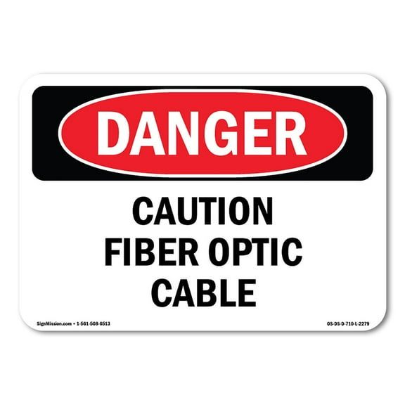 OSHA Danger Sign - Caution Fiber Optic Cable | Aluminum Sign | Protect Your Business, Construction Site, Warehouse & Shop Area | Made in The USA