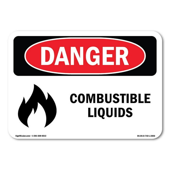 OSHA Danger Sign - Combustible Liquids |  Aluminum Sign | Protect Your Business, Construction Site, Warehouse & Shop Area |  Made in The USA