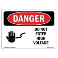 thumbnail image 1 of OSHA Danger Sign - Do Not Enter High Voltage |  Aluminum Sign | Protect Your Business, Construction Site, Warehouse & Shop Area |  Made in The USA, 1 of 6